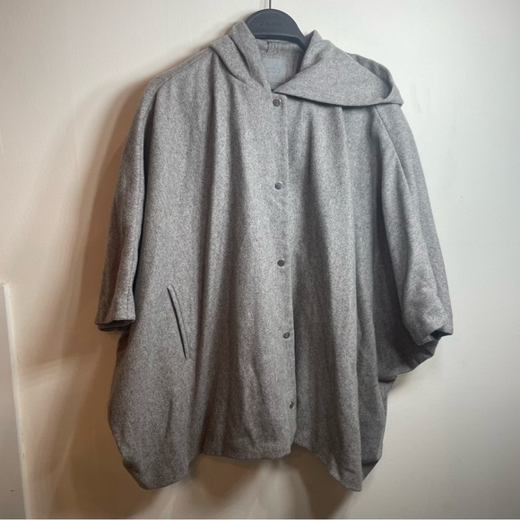 COS Gray Wool Cape - Picture 2 of 6